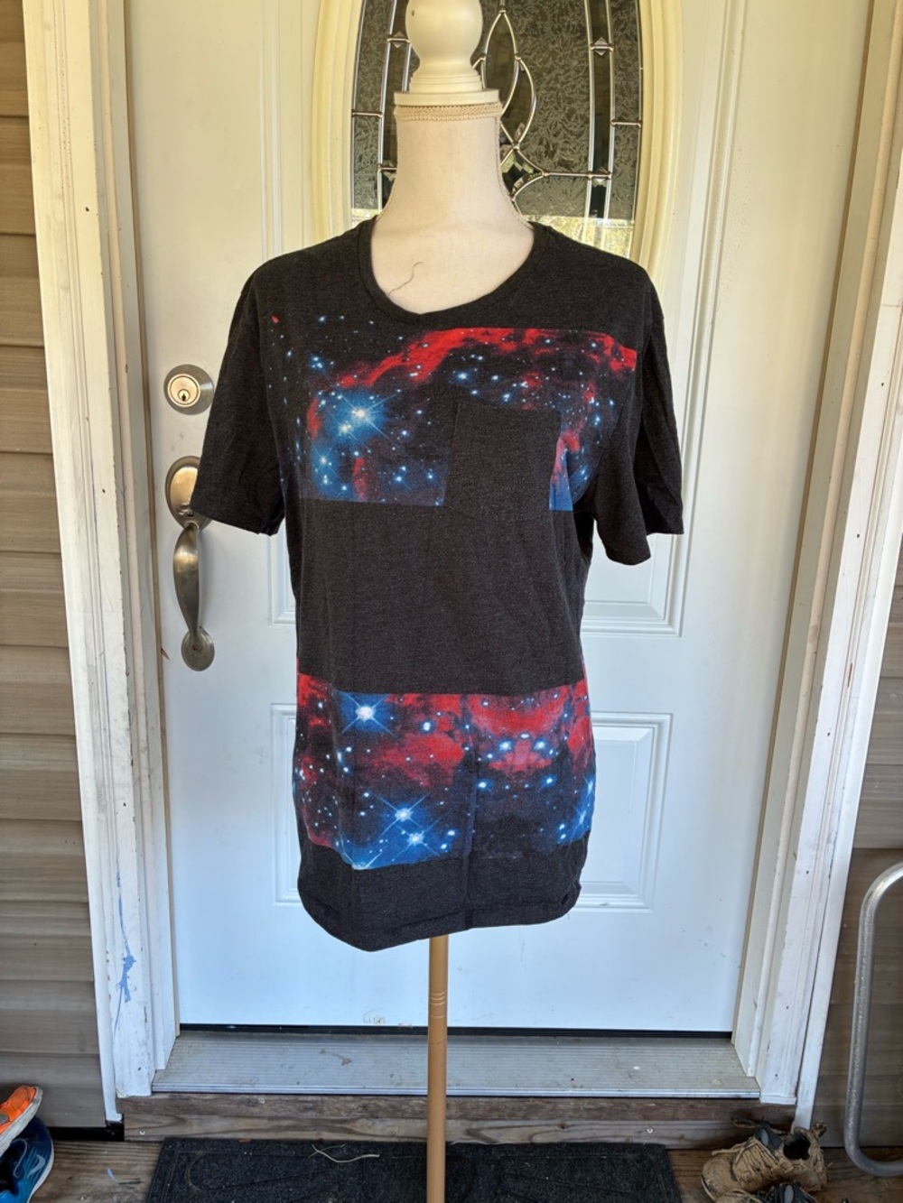 on the byas Red and Blue Nebula Graphic Tee